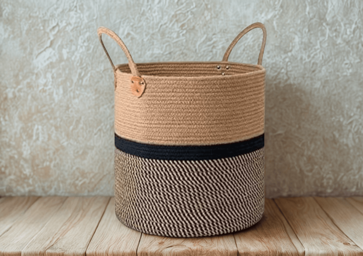 Rustic Charm Jute Laundry & Storage Basket