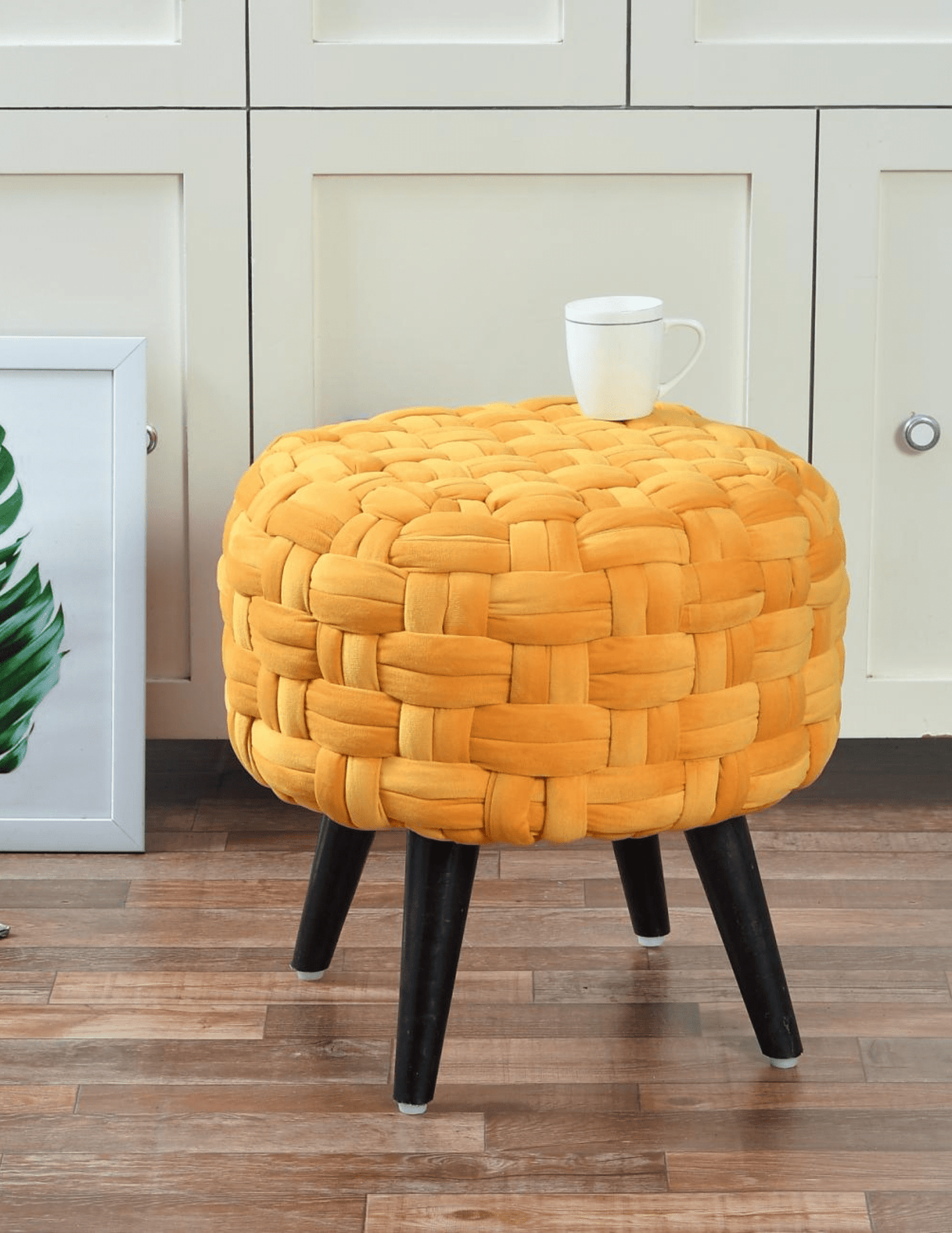 Premium Velvet Tussle Knotted Stool