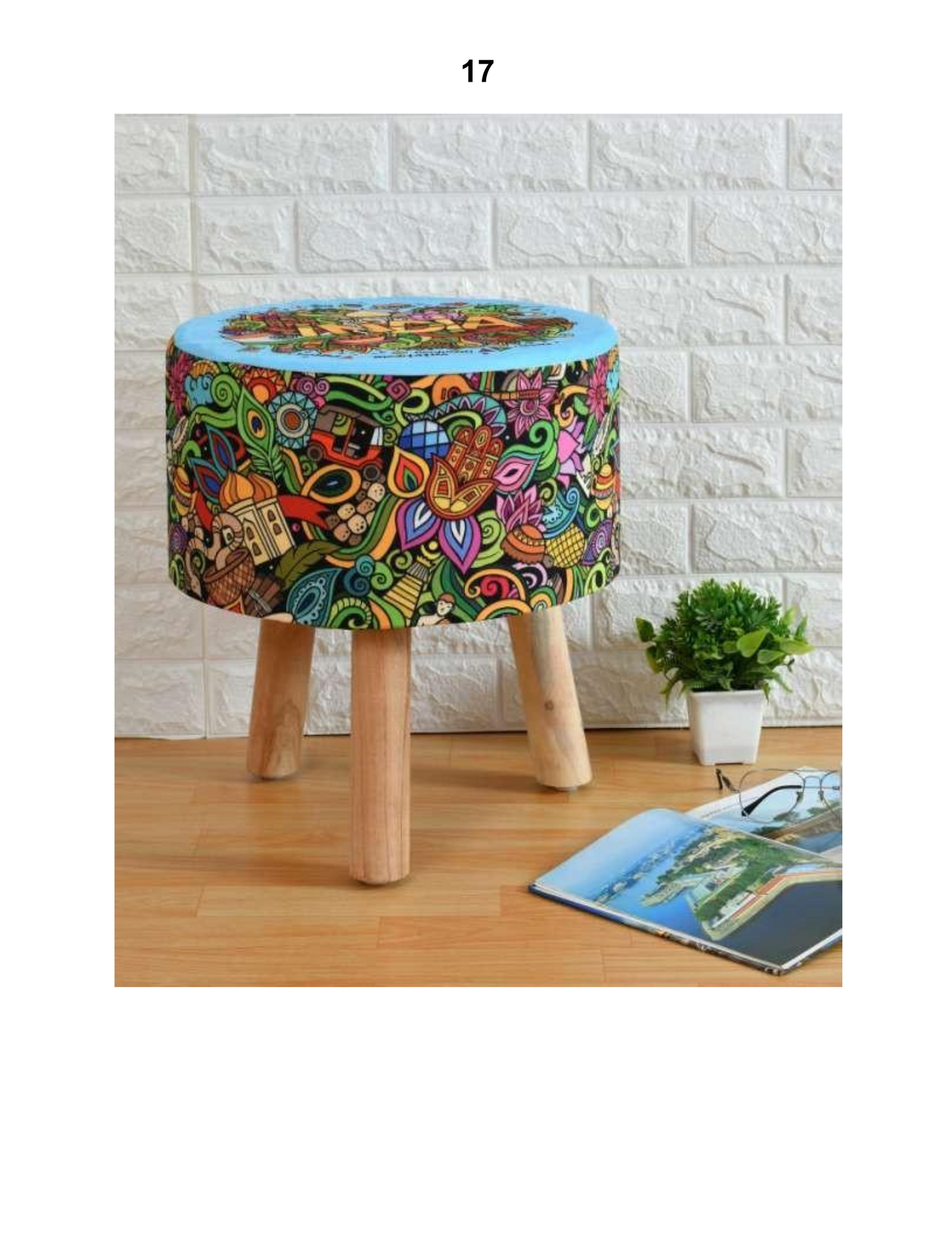 Solid Wood Ottoman Stool – Perfect for Seating & Decor