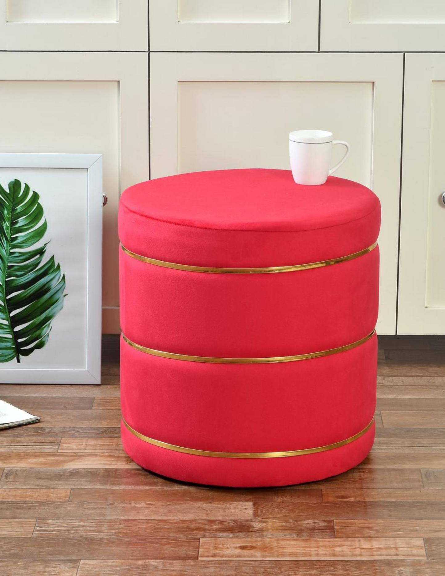 Velvet Pouffe Stool – Elegant Ottoman for Living Room.