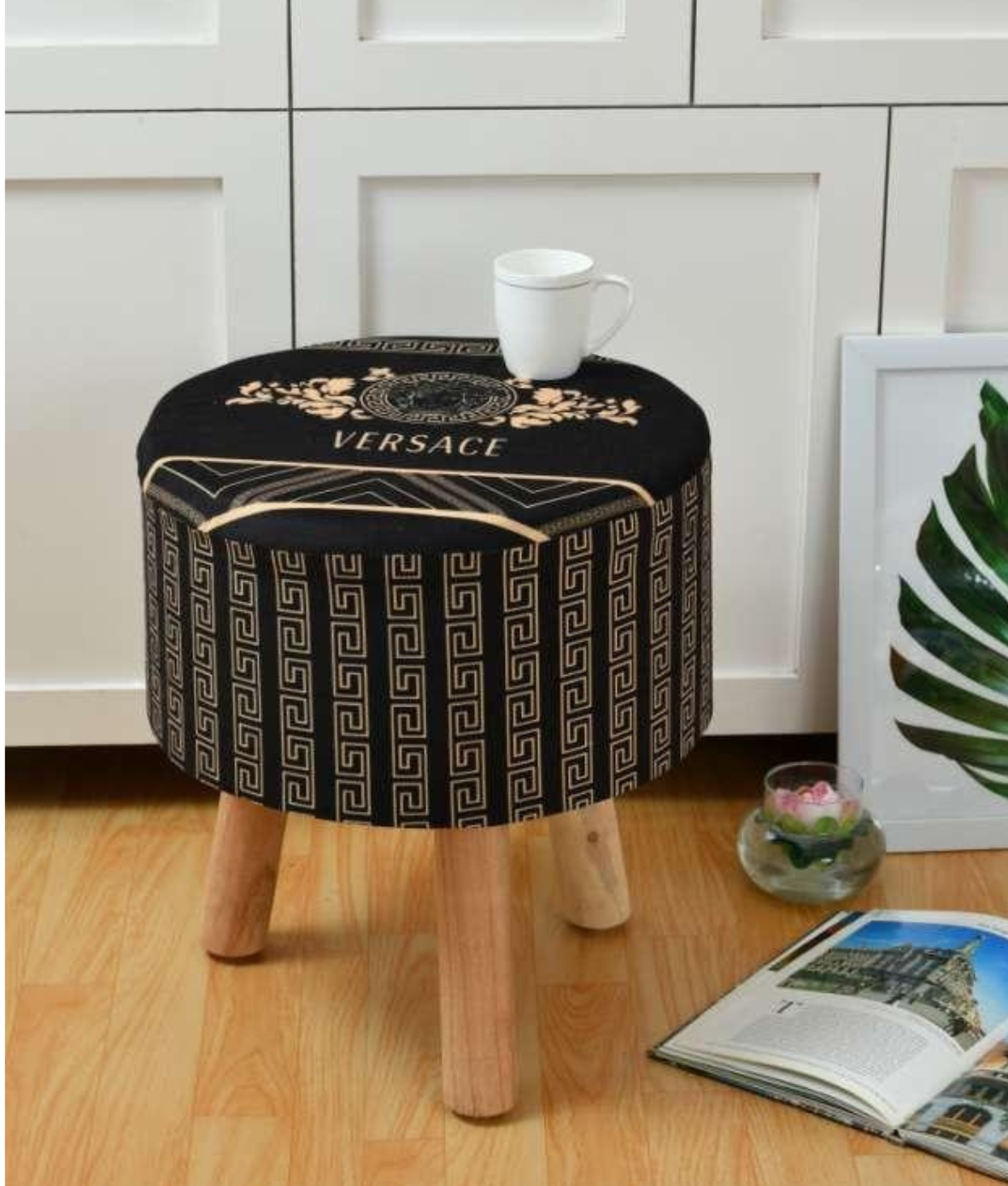Solid Wood Ottoman Stool – Perfect for Seating & Decor