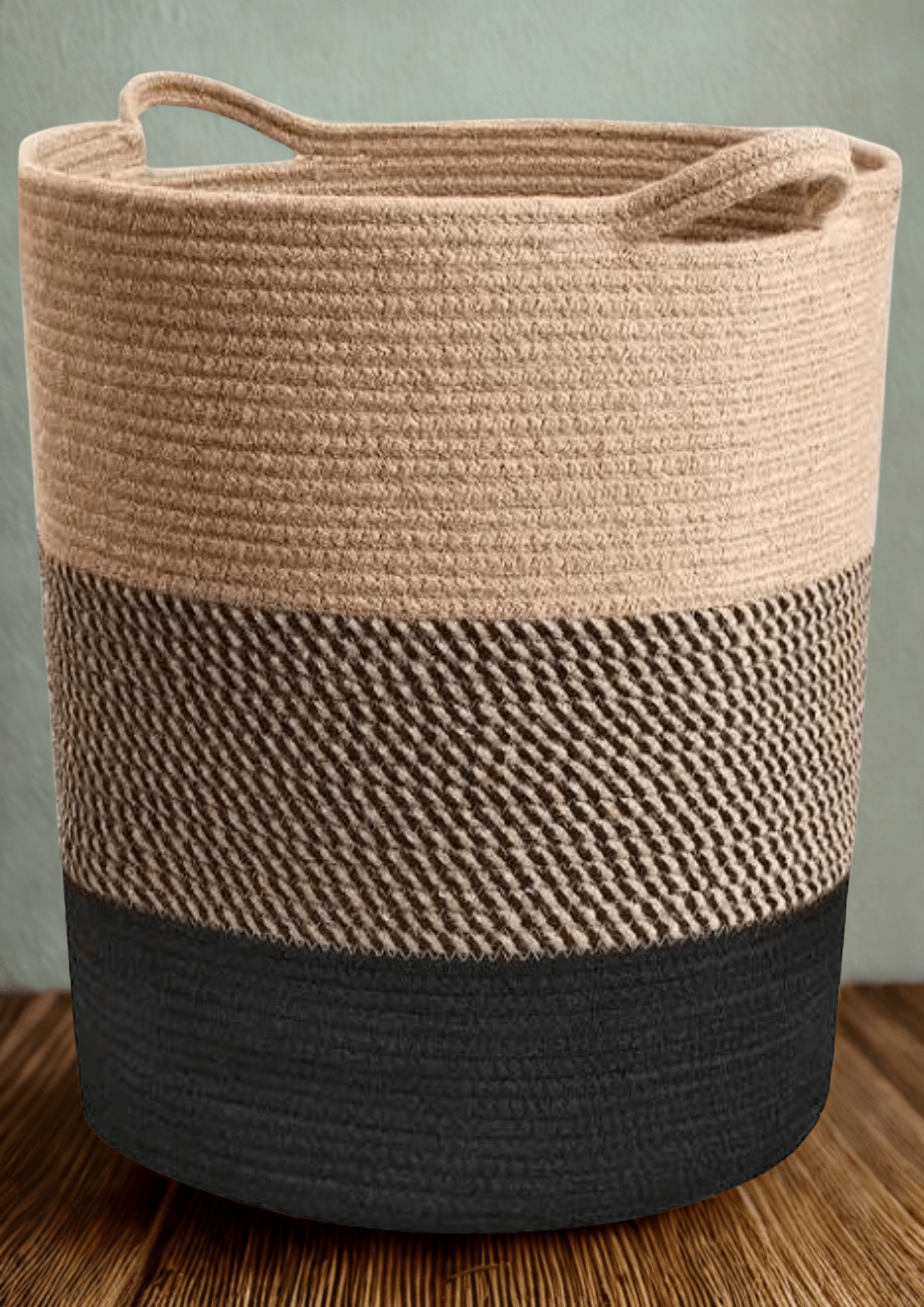 Rustic Charm Jute Laundry & Storage Basket