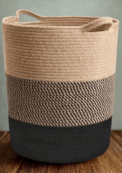 Rustic Charm Jute Laundry & Storage Basket