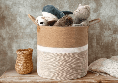Rustic Charm Jute Laundry & Storage Basket
