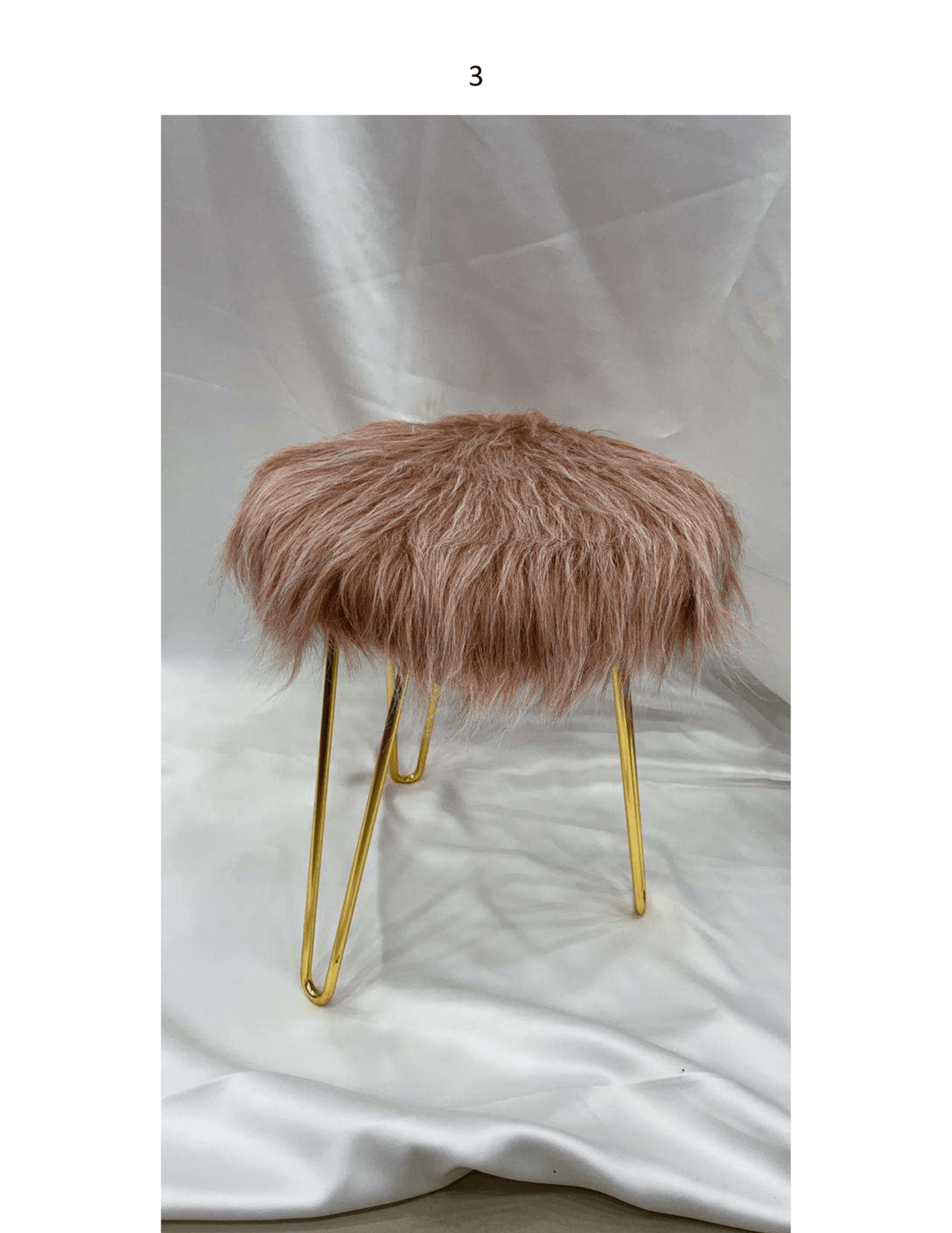 Fur Stool | Metal Legs | Chic & Cozy