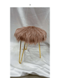 Fur Stool | Metal Legs | Chic & Cozy