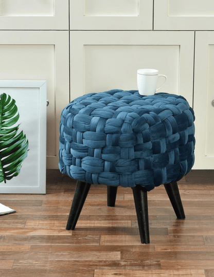 Premium Velvet Tussle Knotted Stool