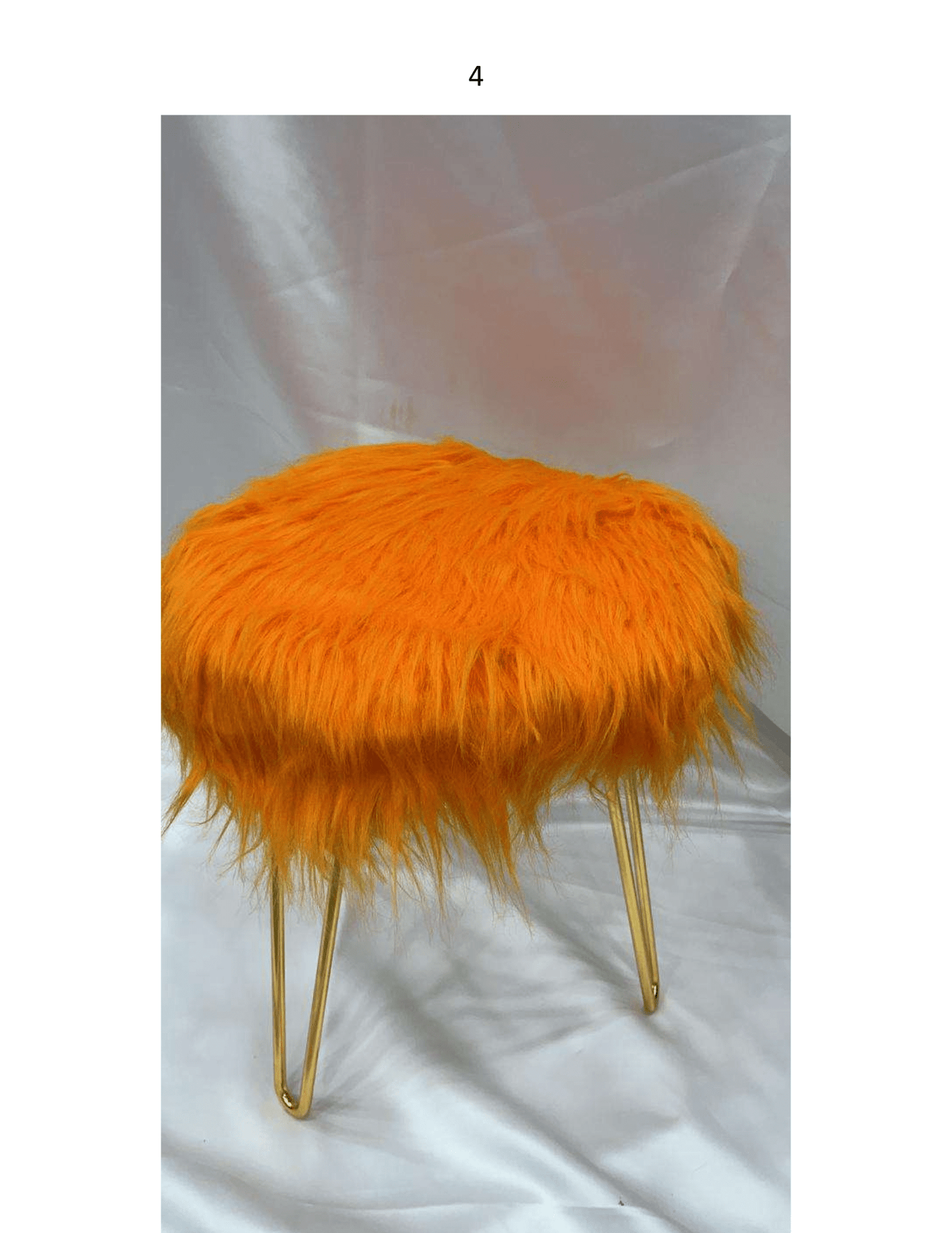 Fur Stool | Metal Legs | Chic & Cozy