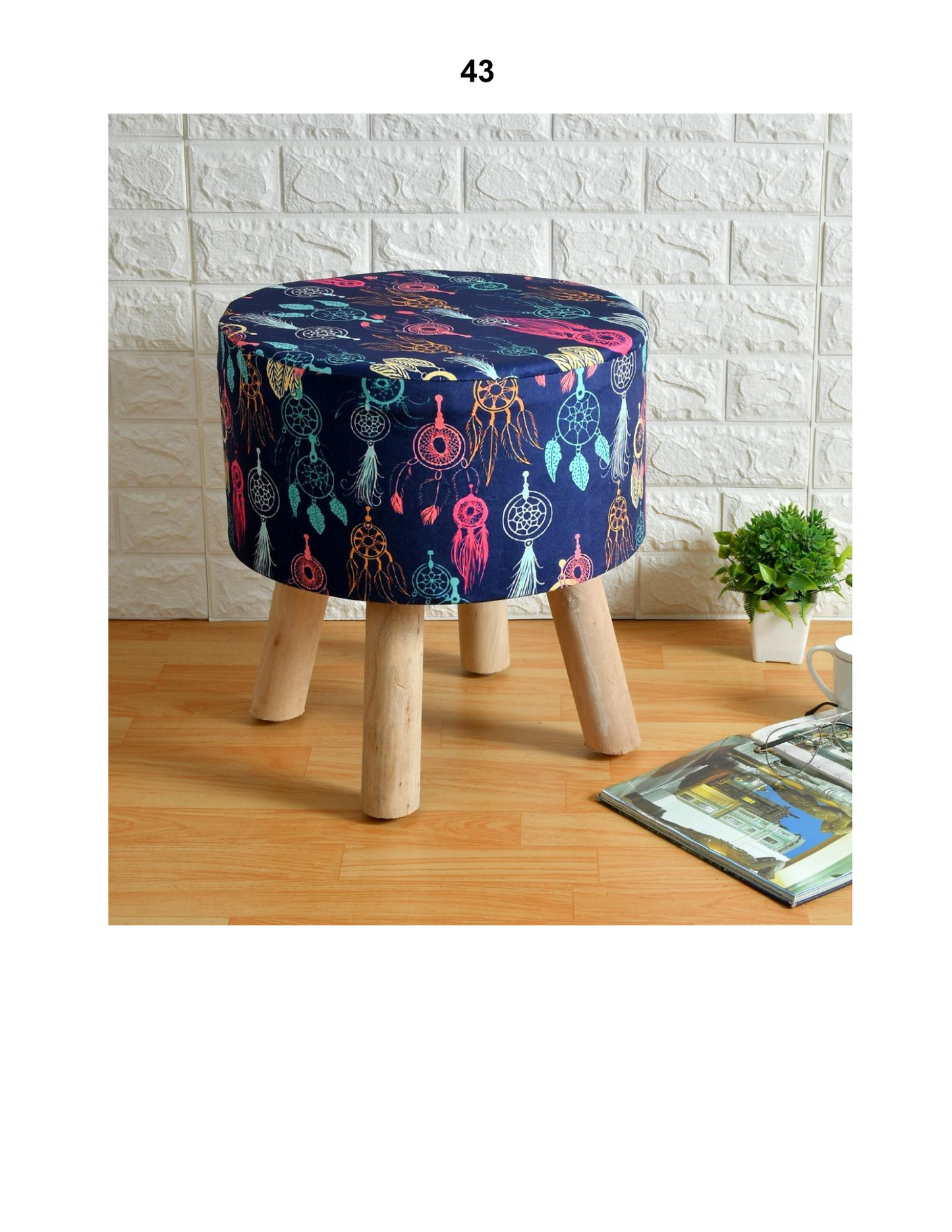 Solid Wood Ottoman Stool – Perfect for Seating & Decor