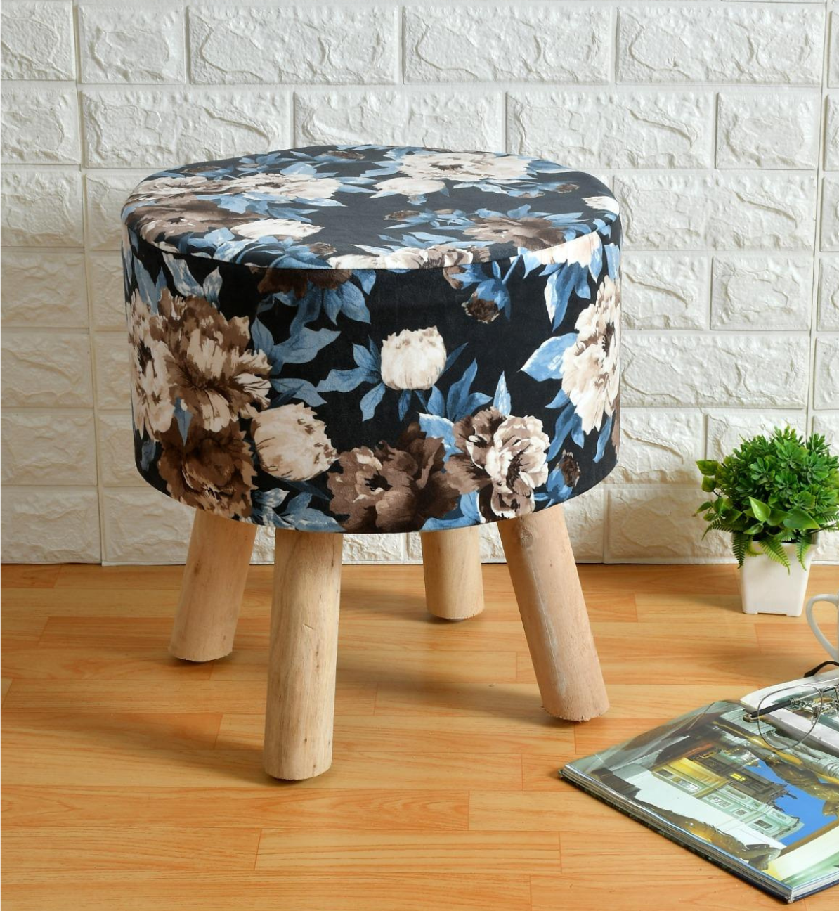 Solid Wood Ottoman Stool – Perfect for Seating & Decor