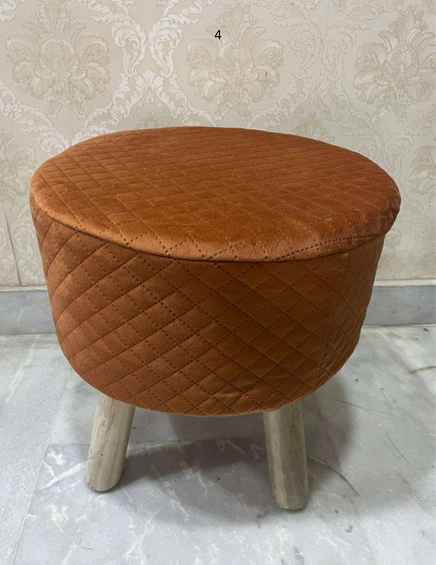 Velvet Touch Quilted Stool