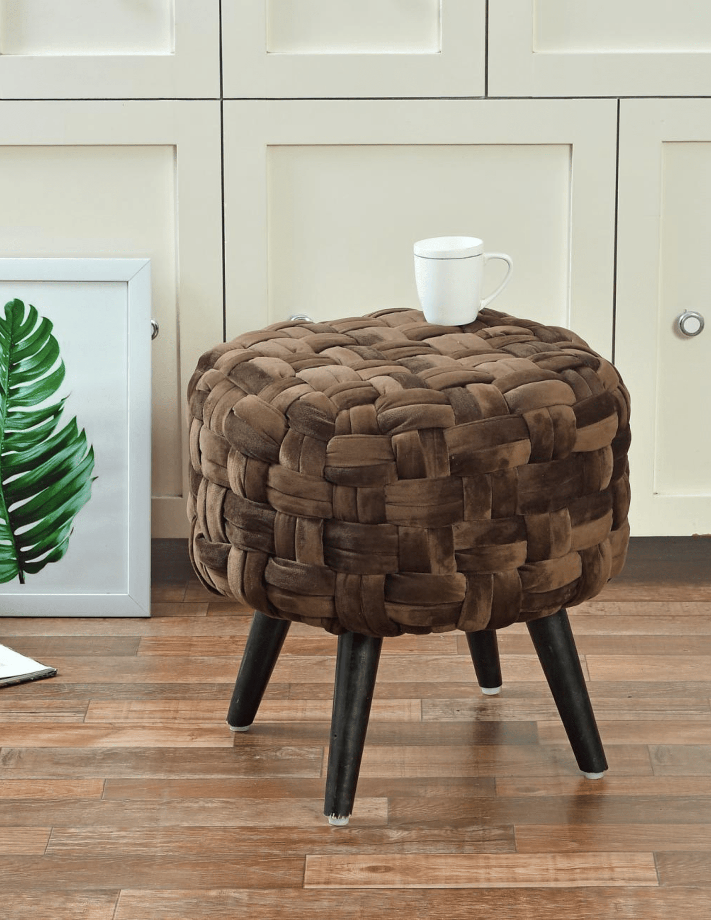 Premium Velvet Tussle Knotted Stool
