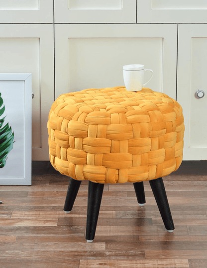 Premium Velvet Tussle Knotted Stool