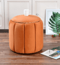 Damru Shape Artisan Stool – Solid Wood Accent Seating