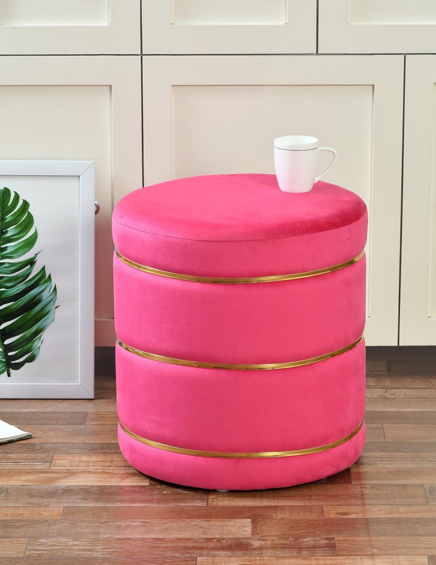 Velvet Pouffe Stool – Elegant Ottoman for Living Room.